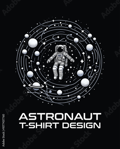 Astronaut Vector T Shirt Design