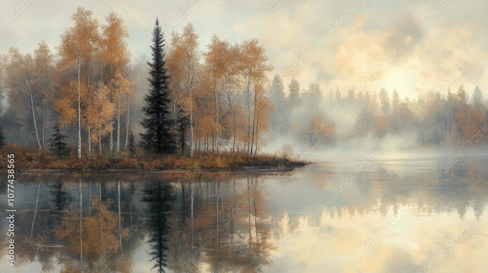 Misty Lake Surrounded by Trees
Misty Lake Surrounded by Trees