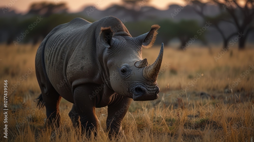 Obraz premium Majestic Rhino, A Gentle Giant
