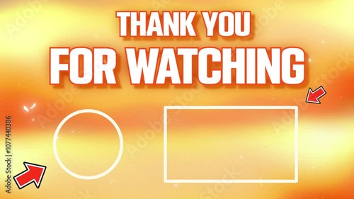 Thank you for watching golden animation background. End screen 4k video