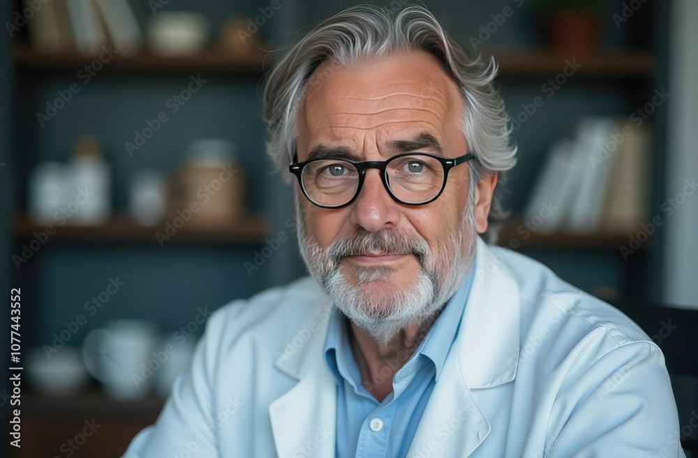 Doctor with glasses in a white coat Doctor with glasses in a white coat