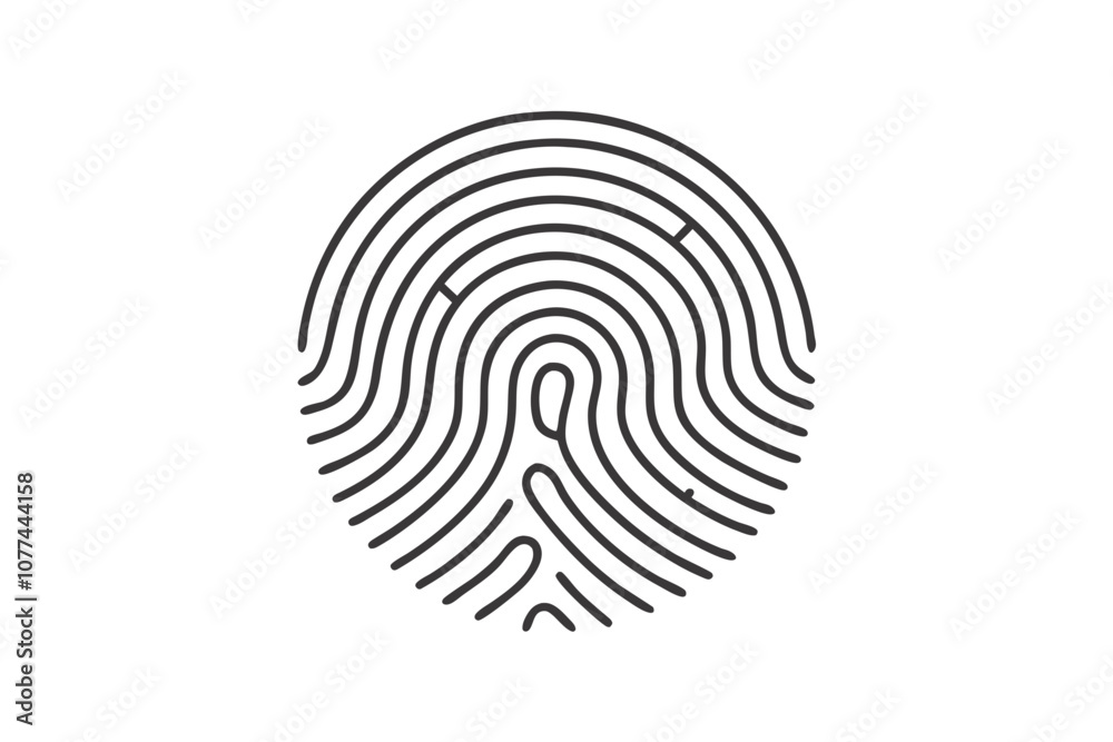 Minimalist Line Drawing of Fingerprint on White Background Simple and Elegant Illustration Minimalist Line Drawing of Fingerprint on White Background Simple and Elegant Illustration