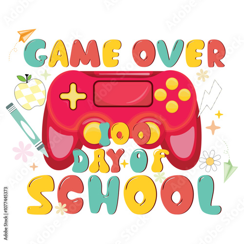 Game over 100 days of school gamer,Level 100 Days of School Completed Svg, Happy 100 Days of School Svg, 100 Days Video Game Svg, 100 Days Gamer Boys Shirt Svg, 100 Days Svg,Level 100 Days of School 