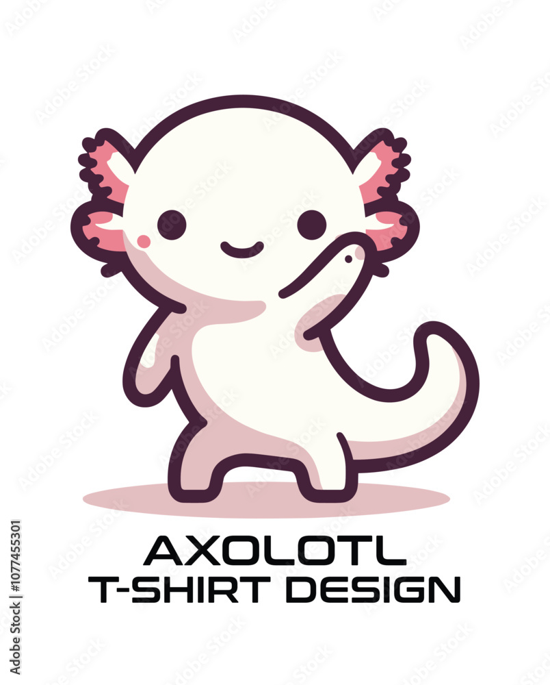 Fototapeta premium Axolotl Vector T Shirt Design