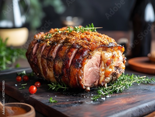 Roast pork shoulder with crackling