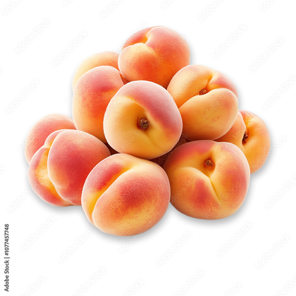 Fresh ripe peaches isolated transparent background Fresh ripe peaches isolated transparent background