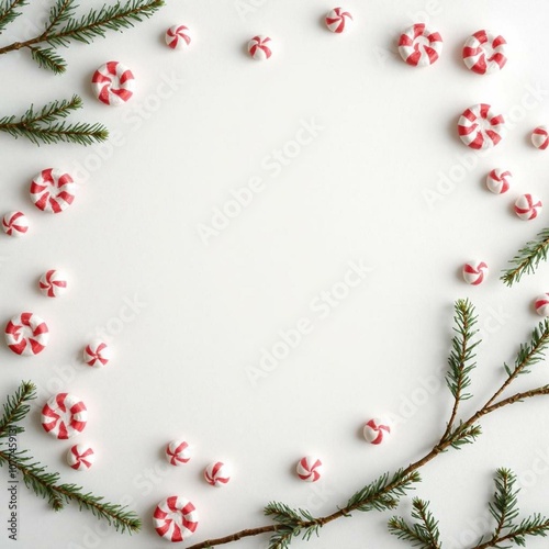 christmas frame with branches