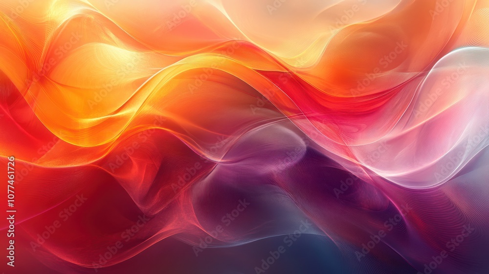 Abstract background with flowing, colorful, dynamic, wavy shapes in red, orange, yellow, white, purple, and blue colors. Abstract background with flowing, colorful, dynamic, wavy shapes in red, orange, yellow, white, purple, and blue colors.