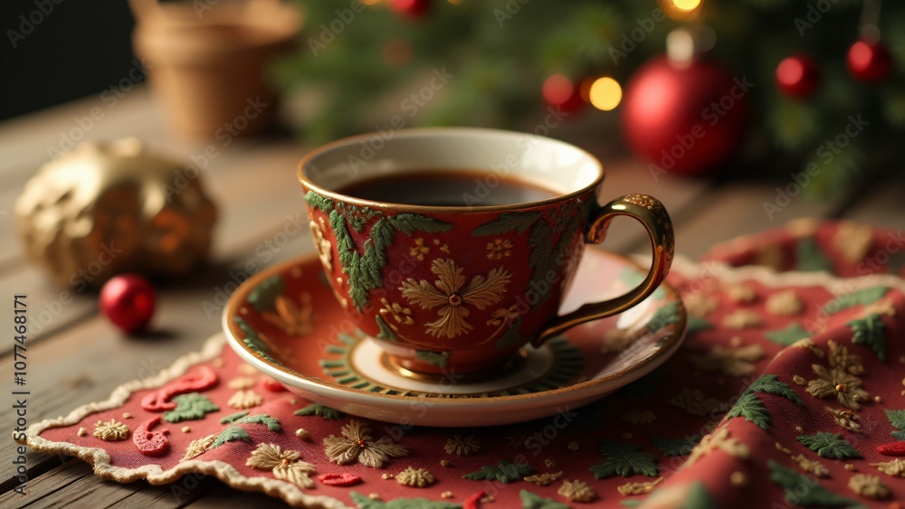 cup of coffee with christmas cookies cup of coffee with christmas cookies