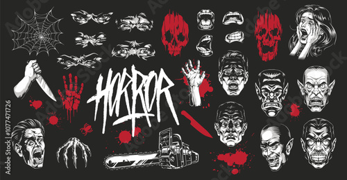 Horror-themed illustrations collection
