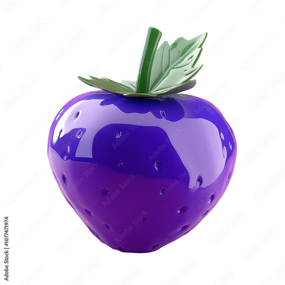 Vibrant Purple Strawberry Fruit Artwork