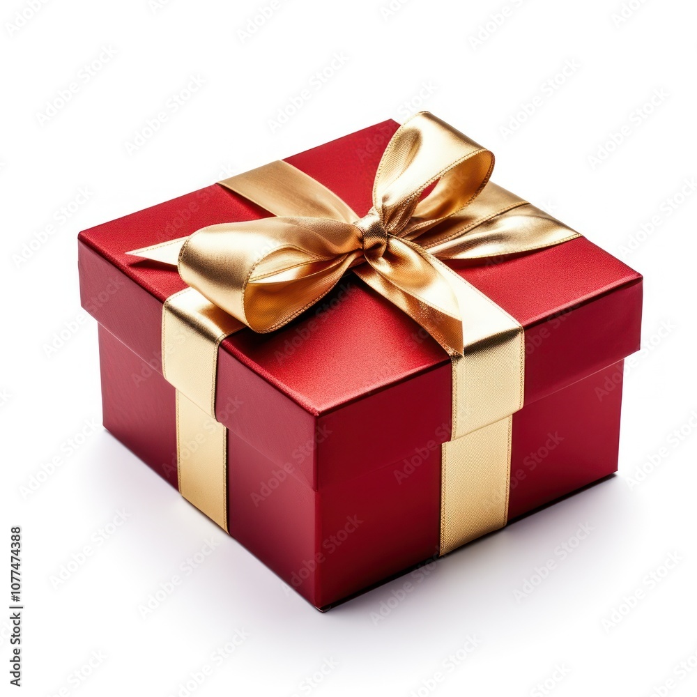 Obraz premium Red Gift Box with Golden Bow