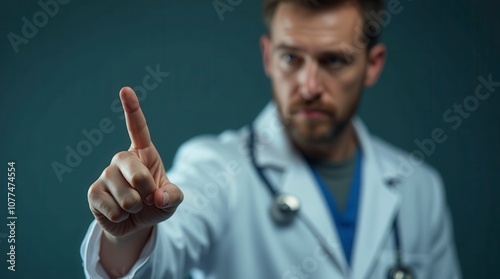 Close-Up of Male Doctor Pointing at Human Anatomy Medical Professional No Face View