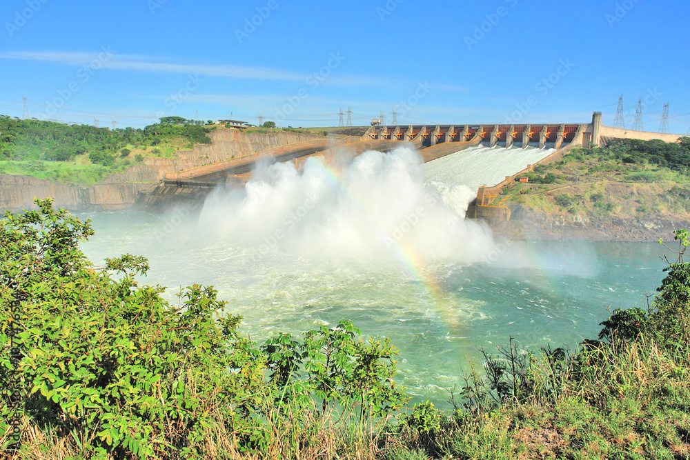 The Itaipu Dam a hydroelectric dam on the Paraná River located on the border between Brazil and Paraguay
The Itaipu Dam a hydroelectric dam on the Paraná River located on the border between Brazil and Paraguay