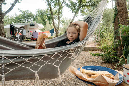 Breakfast in a hammock photo