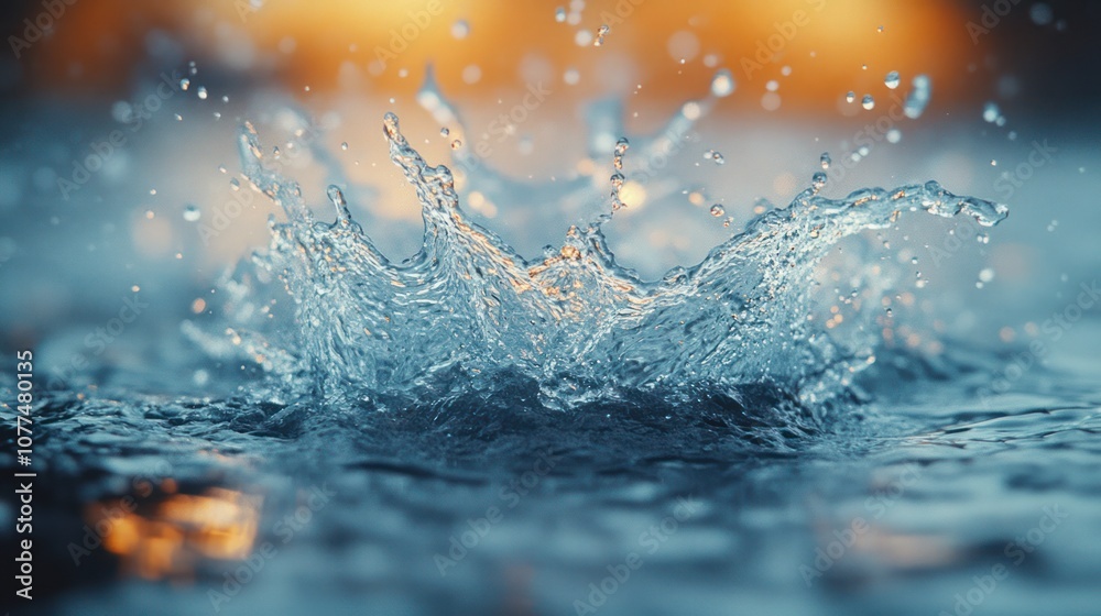 Water splash with a golden background. Water splash with a golden background.
