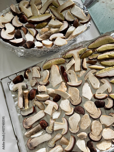 Preparing wild mushrooms
 photo