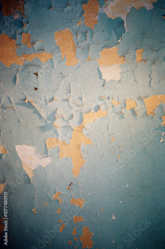 Peeling Blue Wall Texture photo