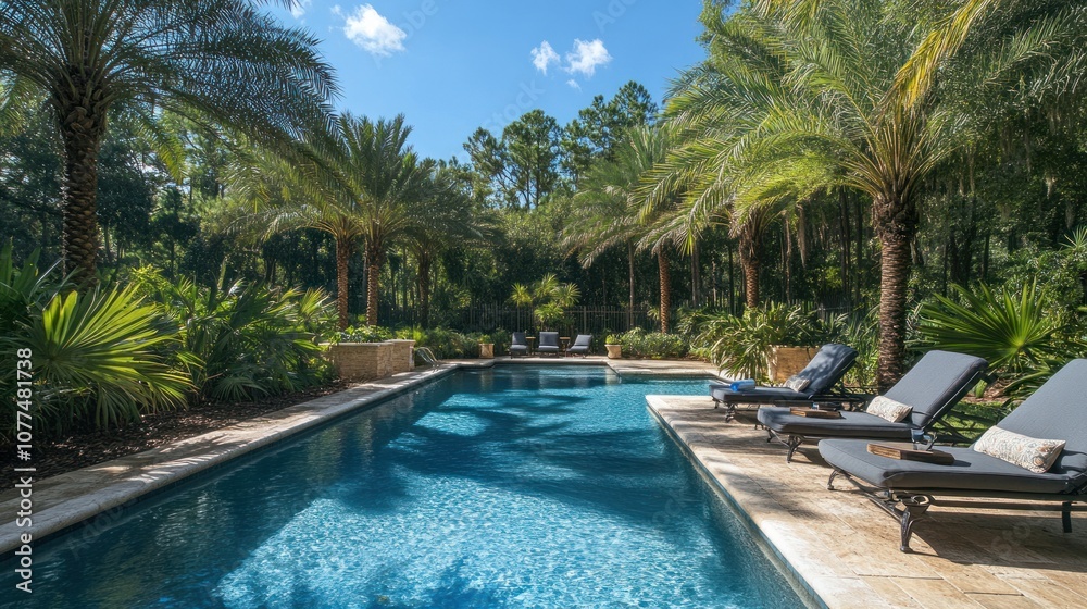 Obraz premium Luxury Poolside Oasis