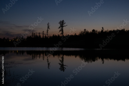 Night landscape of the Harz Mountains photo