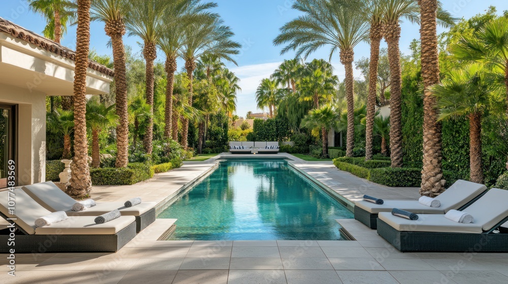 Fototapeta premium Luxury Poolside Oasis