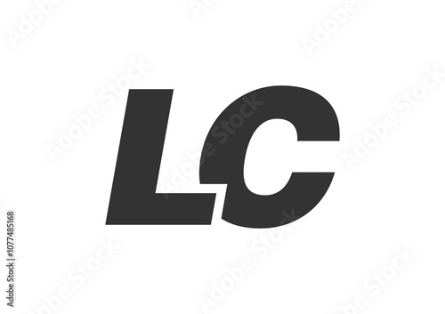 LC Techno Editable Font Logo For Corporate Branding. Bold, Futuristic Design With Unique Typographic Ideas. Minimal Custom Type And Dynamic Letter