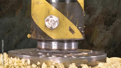 Hydraulic press crushing pumpkin in slow motion with mesmerizing detail