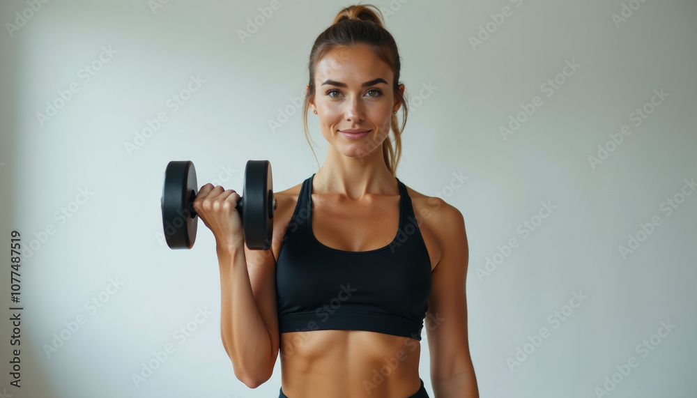Woman Lifting Dumbbell - Fitness Motivation Woman Lifting Dumbbell - Fitness Motivation