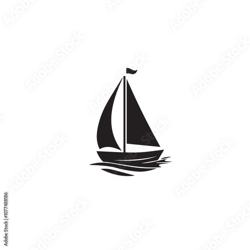 Boat In cartoon, hand-drawn flat style. image for social media, websites and UI. Isolated 2D vector design in logo, icon, sketch style, simple line vector, single color. AI Generative Art.