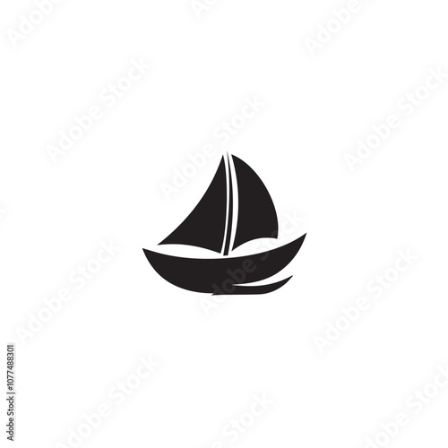 Boat In cartoon, hand-drawn flat style. image for social media, websites and UI. Isolated 2D vector design in logo, icon, sketch style, simple line vector, single color. AI Generative Art.