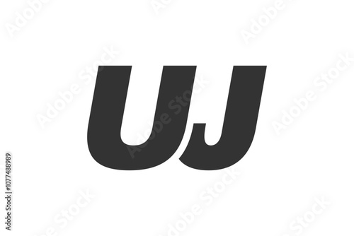 UJ Techno Editable Font Logo For Corporate Branding. Bold, Futuristic Design With Unique Typographic Ideas. Minimal Custom Type And Dynamic Letter