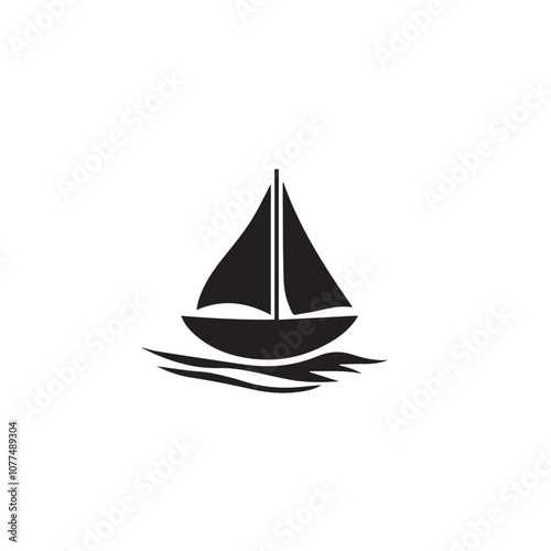 Boat In cartoon, hand-drawn flat style. image for social media, websites and UI. Isolated 2D vector design in logo, icon, sketch style, simple line vector, single color. AI Generative Art.