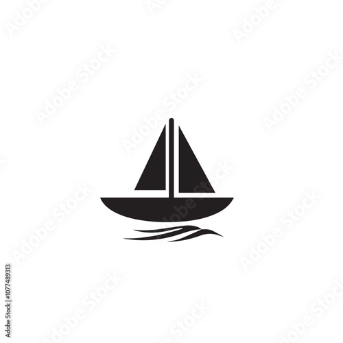 Boat In cartoon, hand-drawn flat style. image for social media, websites and UI. Isolated 2D vector design in logo, icon, sketch style, simple line vector, single color. AI Generative Art.