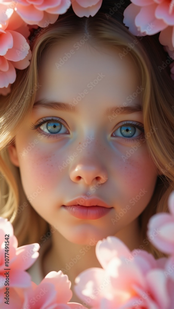 portrait of a girl with flowers portrait of a girl with flowers