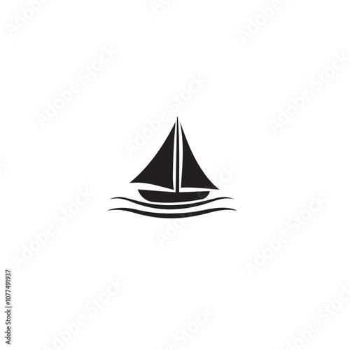 Boat In cartoon, hand-drawn flat style. image for social media, websites and UI. Isolated 2D vector design in logo, icon, sketch style, simple line vector, single color. AI Generative Art.