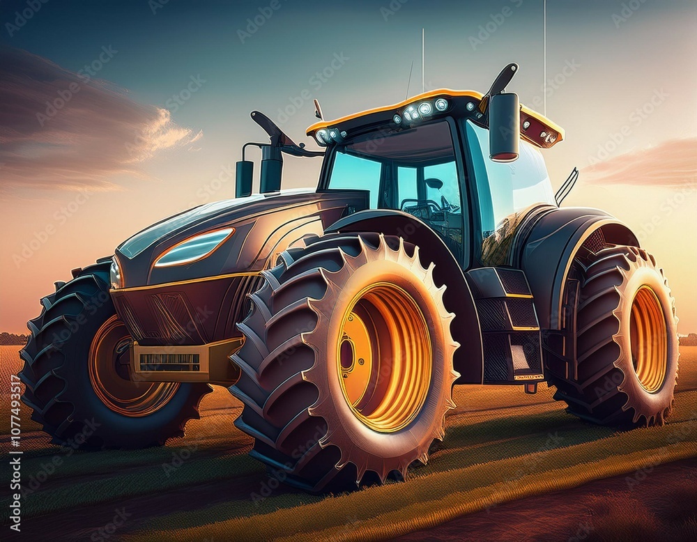 futuristic tractor design with large rugged tires and sleek appearance suitable for modern agricultural and farming purposes futuristic tractor design with large rugged tires and sleek appearance suitable for modern agricultural and farming purposes