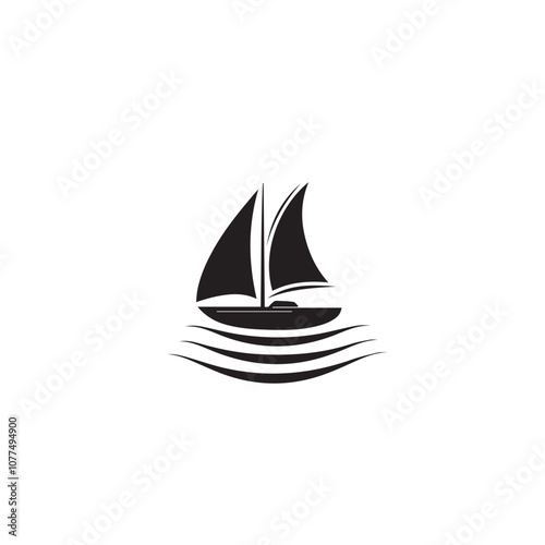 Boat In cartoon, hand-drawn flat style. image for social media, websites and UI. Isolated 2D vector design in logo, icon, sketch style, simple line vector, single color. AI Generative Art.