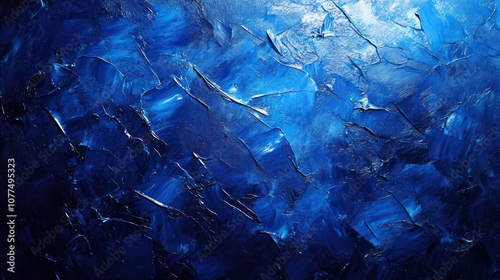 Obraz premium Abstract blue textured background with brushstrokes.