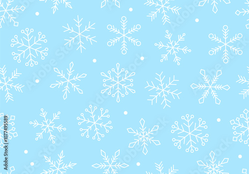 Seamless pattern with snowflakes. Merry Christmas and Happy New Year Pattern. Minimalism