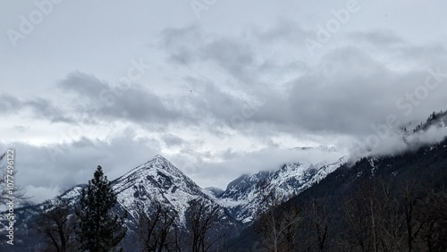 snow covered mountains