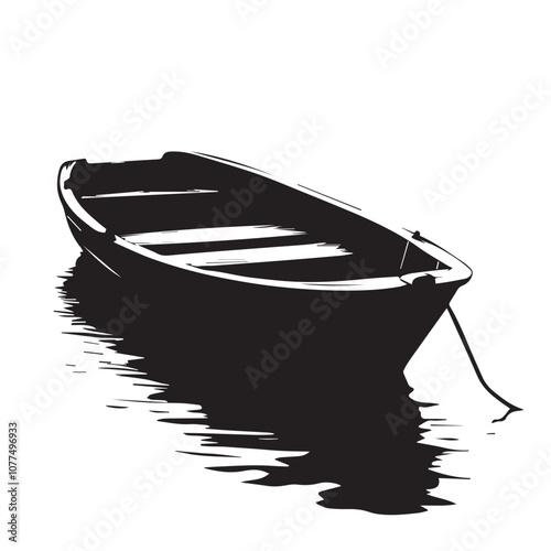 Boat In cartoon, hand-drawn flat style. image for social media, websites and UI. Isolated 2D vector design in logo, icon, sketch style, simple line vector, single color. AI Generative Art.