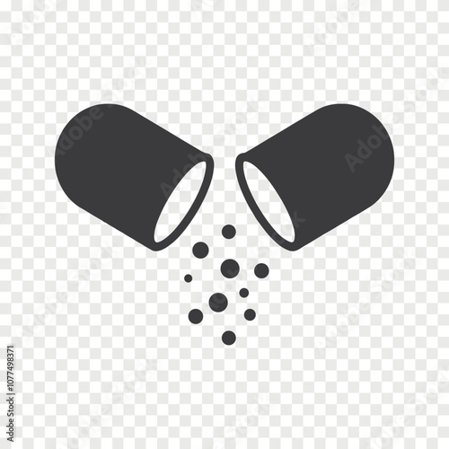 open pill silhouette icon
