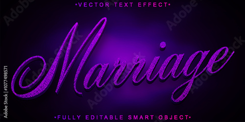 Purple Marriage Vector Fully Editable Smart Object Text Effect