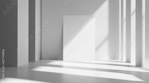 Wallpaper Mural A bright, minimalist interior space with a large blank canvas in natural light Torontodigital.ca