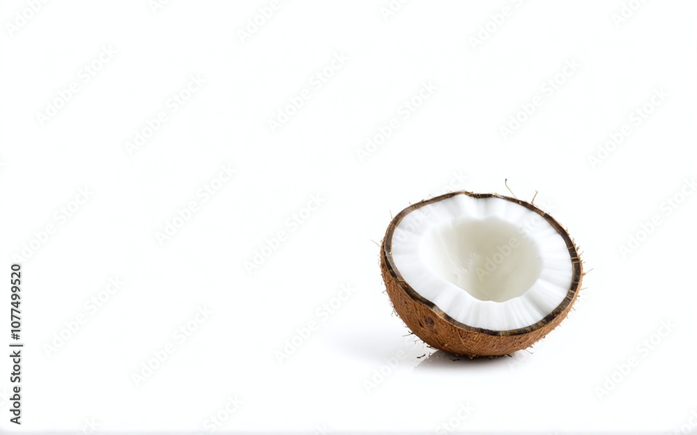 Pure Coconut Water Inside Fresh Coconut Shell Isolated on Clean White Background Pure Coconut Water Inside Fresh Coconut Shell Isolated on Clean White Background
