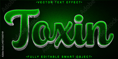 Green Toxin Vector Fully Editable Smart Object Text Effect