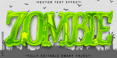 Green Zombie Vector Fully Editable Smart Object Text Effect