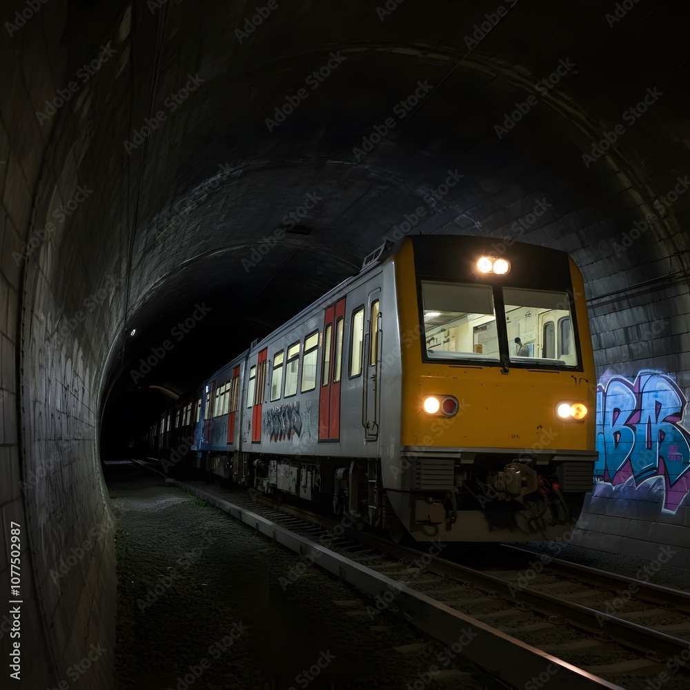 Obraz premium train in the tunnel