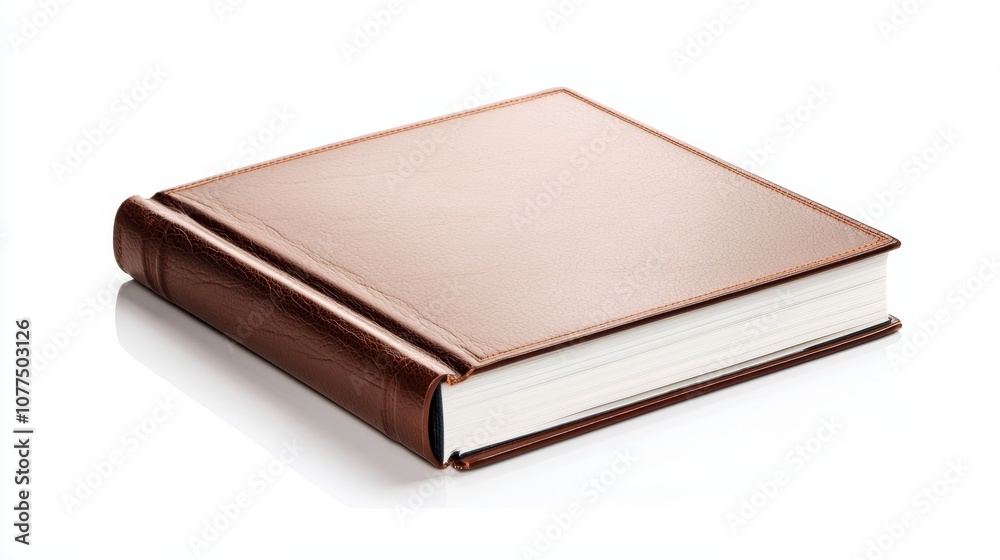 Isolated Brown Leather Album on Clean White Background Ideal for Photography, Design, and Visual Presentation Needs in Stock Photo Collections Isolated Brown Leather Album on Clean White Background Ideal for Photography, Design, and Visual Presentation Needs in Stock Photo Collections