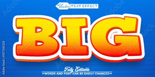 Cartoon Blue Big Vector Editable Text Effect Template